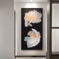 Peinture murale de luxe Poissons, tableau animalier pour couloir et décoration murale intérieure
