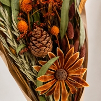 Bouquet de fleurs séchées botaniques naturelles, copeaux de bois, cône de pin, rustique, écologique, fait main, longue durée, Noël, fête des mères