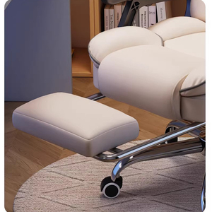 Leather Metal Frame E-Sports Office <b>Study</b> <b>Chair</b> Ergonomic Swivel Rolling Wheels Footrest Modern Simplicity Design for Home - Product Image 6