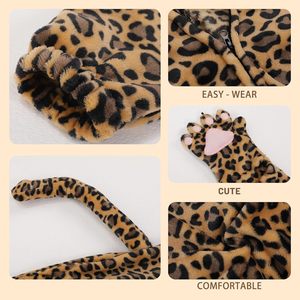 YUIQPKJX Disfraz de Leopardo para Niños, Pijama de Disfraces para Halloween, Carnaval, Cosplay, para Niños y Niñas, Unisex, Transpirable, de Poliéster Estampado - Product Image 5