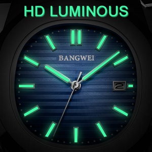 BANGWEI นาฬิกาผู้ชาย LIEGE แบรนด์แฟชั่นไม่เป็นทางการนาฬิกาควอตซ์กันน้ำเข็มขัดเหล็กเรืองแสงนาฬิกาผู้ชายรีโลจ ฮอมเบอร์ - Product Image 5