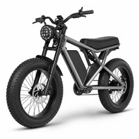 Vélo électrique tout-terrain exclusif transfrontalier 20 pouces à pneus larges 500W 48V avec batterie au lithium, suspension avant et freins à disque, autonomie 60 km