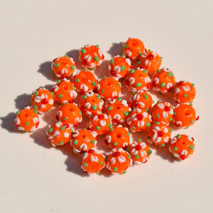 Perles de verre Lampwork en forme de fleur, 12 mm, trou droit, pour la fabrication de bracelets, accessoires de bijoux DIY, vente en gros - Product Image 5