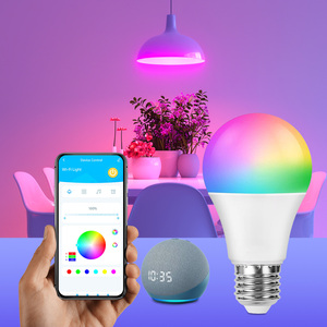 Thông minh A19 LED bóng đèn không dây <span class=keywords><strong>RGB</strong></span> nhiều màu thay đổi độ sáng tương thích Alexa Google nhà AC cung cấp điện E26 ứng dụng điều khiển thông qua <span class=keywords><strong>wifi</strong></span> - Product Image 5