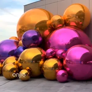 卸売と小売屋外装飾大きな巨大なカラフルなPVCインフレータブルミラーボール光沢のあるバルーンボール