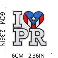 Patch Bordir Puerto Rico Ramah Lingkungan Desain Kustom Pola Drum Patch Kain Tempel Setrika untuk Dekorasi Pakaian Perayaan