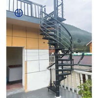 Escalier hélicoïdal moderne sur mesure pour villa, durable, gain de place, escalier spiral d'urgence en métal pour extérieur, vente en gros