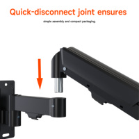 Nuevo Soporte de Pared para Monitor Individual AUKI ODM OEM, de Aleación de Acero Negro, 32 Pulgadas, Inclinación de 45 Grados, Resorte de Gas, Soporta 10 kg