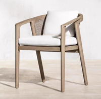 Meubles d'extérieur commerciaux modernes, chaise de salle à manger en teck, ensemble de chaises de salle à manger en bois massif