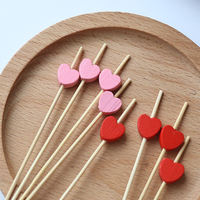 J&M Witte Liefdeshart Cocktail Bamboe Stokjes 4,7 Inch Keukenaccessoires 100 STUKS Valentijnsdag Bruiloft-thema Party