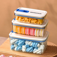 Keukenvoedselveilige PP stapelbare luchtdichte opbergcontainerset met schuifdeksels voor snacks, fruit en voedsel.