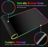 Tapis de souris pour jeux sur ordinateur, accessoires pour PC gamer, caoutchouc chauffant, dessin animé, imperméable, RGB, charge sans fil, taille personnalisée