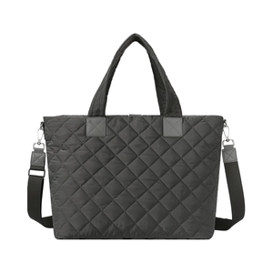 Sac fourre-tout matelassé grand format en nylon et polyester avec fermeture éclair Westronco pour femme, 30x15x40cm, idéal pour les voyages, la gym, le travail, toutes saisons - Product Image 1