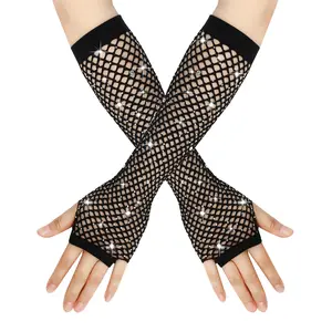 12 Estilos 80s Fingerless Neon Fishnet Luvas Para Mulheres E Meninas Em Acessórios Do Traje Do Partido Do Tema