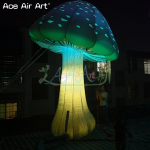 Belle plante de champignon gonflable incurvée modèle LED <span class=keywords><strong>d</strong></span>écorations de sol <span class=keywords><strong>d</strong></span>'événement de fête comprend un <span class=keywords><strong>jouet</strong></span> gonflable de publicité de ventilateur - Product Image 4