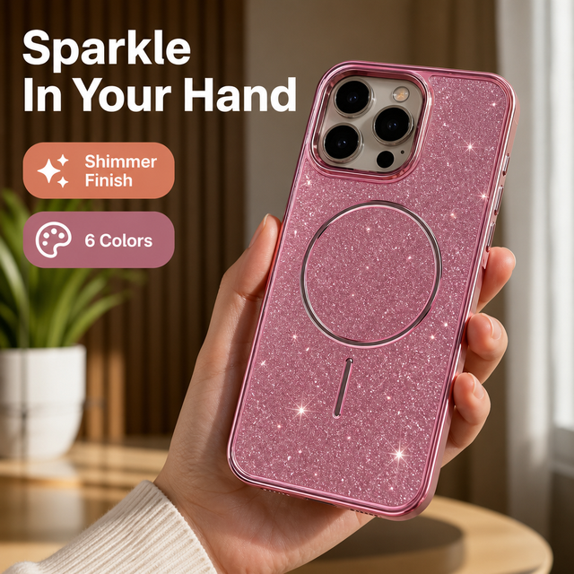 Bling Glitter Phone Case Integrated Camera Lens FrameWireless Cover for IPhone15ProMax IPhone17ProMax Anti-fingerprint Shell