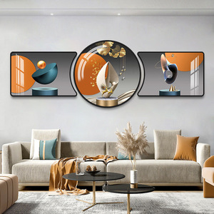 Commercio all'ingrosso nordico 3 pezzi decorazione per la casa di cristallo immagine in porcellana con cornice di vetro diamante da parete arte dipinti moderni per il soggiorno - Product Image 4
