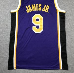 Klaar Om Bronny James #9 Paarse Beste Kwaliteit Gestikte Basketbaltrui Te Verzenden - Product Image 3