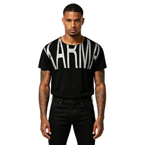 T-shirts amples rétro américains à imprimé lettres scintillantes pour hommes <span class=keywords><strong>et</strong></span> femmes, personnalisables - Product Image 1