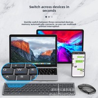 Yixin 109 - Juego de Teclado y Ratón Inalámbricos Recargables de Modo Dual para iMac, iPad, Tablets y Laptops - Diseño Ergonómico - En Stock