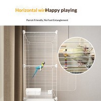Grande cage à oiseaux en métal pour perroquets, calopsittes, perruches, ara, avec support à roulettes et plateau, cage pour canaris et oiseaux