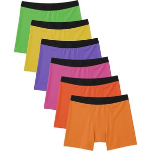 FOXA Paquete de 6 bragas tipo boyshort para mujer, cintura media, algodón elástico, ropa interior transpirable - Product Image 1