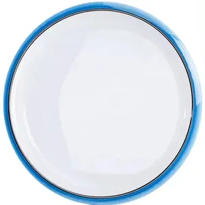 Melamine Plate Sea Blue Round Platter Hotel Buffet Restaurant Covered Rice Bone Dish Commercial A5 Gradient Food Container Party