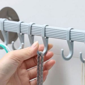 1pc Blue/White/Pink Suction Cup Type <b>Hook</b> 6 Rows for Kitchen Bathroom Corner Suspension Without Marks Hanger <b>Hook</b> - Product Image 5