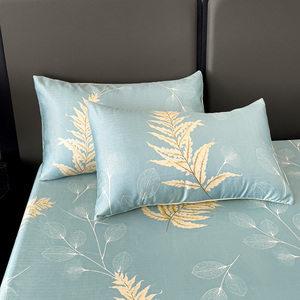 Protège-matelas respirant en soie glacée pour l'été, motif végétal, antidérapant, couvre-lit complet pour adultes - Product Image 4