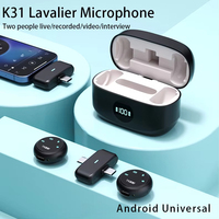 Microphone sans fil double professionnel K31 2-en-1 Plug-and-Play avec réduction de bruit, portable pour podcasting et studio musical