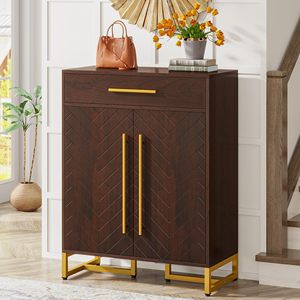 Meuble à chaussures moderne en bois SENYU avec 6 étagères, rangement gain de place pour l'entrée, idéal pour l'ameublement de la maison - Product Image 4
