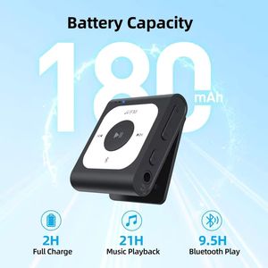 Mini lettore <span class=keywords><strong>MP3</strong></span>/4 Bluetooth tascabile con clip posteriore, radio FM, cuffie, scheda TF, USB e registrazione vocale - Product Image 5
