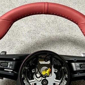 Volant en cuir rouge avec bouton pour Porsche Panamera Cayenne Macan, 718 Boxster Cayman 958 <span class=keywords><strong>996</strong></span> 991 911 981, vente flash - Product Image 3