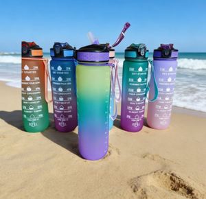 Sports Frosted 1000ml Large-capacity Sports Plastic Custom Logo Water <b>Cup</b> Motivationa Water Bottle <b>for</b> Sport - Product Image 5