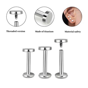 Piercing dérmico de titanio G23 3/4/5/6MM disco plano con rosca interna ancla dérmica parte superior piel buzo superficie Piercing cuerpo joyería - Product Image 4