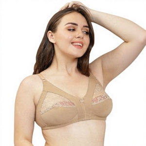 Lencería con tirantes ajustables, cómoda para uso diario, ropa interior de algodón, sujetador de media red sin relleno, sin aros, de poliéster suave para el día a día. - Product Image 1