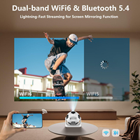 Proyektor Video Pintar LCD Mini 8K dengan Dekoding Video, Jarak Proyeksi Pendek, Android 14, Portabel, untuk Home Theater Luar Ruangan