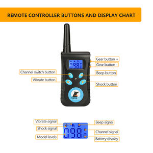Perro corteza Anti sorpresa eléctrico impermeable Collar con control remoto PD520C - Product Image 2