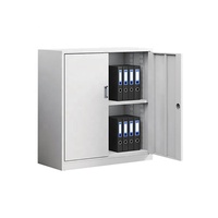 Armoire de rangement robuste en acier: espace à double porte, à étagères et suspendu, idéal pour l'organisation de l'entrepôt/du bureau