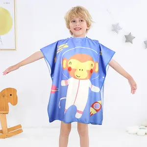 Microfiber Kids Soft And Comfortable Durable Print Beach Towel Poncho Children Beach Poncho Kids Hooded Beach Poncho Towel