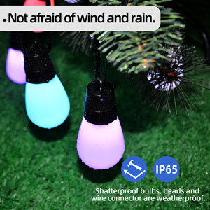 Bóng Đèn S14 Dây Đèn <span class=keywords><strong>LED</strong></span> Edison Năng Lượng Mặt Trời Điều Khiển Ứng Dụng Chống Vỡ IP67 Đèn Trang Trí Treo Vườn RGB Thông Minh - Product Image 6