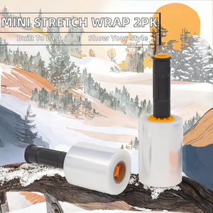 Paquete de 2 Rollos de Film Estirable Manual de 5 Pulgadas, 1000 Pies, Calibre 80, Resistente a la Humedad, 30 cm de Ancho, Resistencia Industrial - Product Image 2