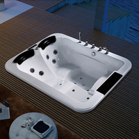 Plug n play bain à remous 2-3 personnes hôtel salle de bain Hydro baignoire d'angle Whirlpool Jet baignoire spa extérieur avec baignoire de trempage