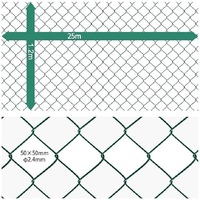 Rouleau de treillis métallique enduit de PVC clôturant le maillon de chaîne vert de calibre 13 RAL6005 fil enduit de PVC 2.4mm matériel tissu fil de poulet