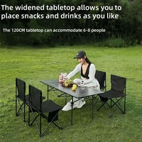 OEM Table pliante portable d'extérieur Rouleau d'oeufs moderne BBQ Lumière de pique-nique Mobilier de camping Pliable en métal bon marché pour salle à manger et hôtel