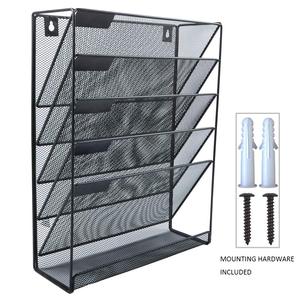 Organiseur de fichiers <span class=keywords><strong>mural</strong></span> à 5 niveaux, étagère de rangement de documents en fer forgé pour le bureau et la maison, <span class=keywords><strong>porte</strong></span>-fichiers robuste - Product Image 4