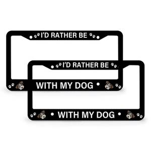 Cadres de <span class=keywords><strong>plaque</strong></span> d'immatriculation personnalisés de haute qualité pour animaux de compagnie accessoires de voiture mignons Je préfère être avec mon chien cadre de <span class=keywords><strong>plaque</strong></span> d'immatriculation personnalisé - Product Image 2