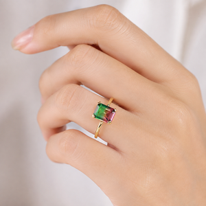 Anello Aperto dal Design Quadrato, Anello Unisex alla Moda, Stile Minimalista, Accessorio Regolabile per Dito - Product Image 2