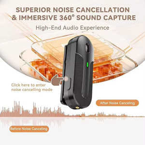 Microphone sans fil miniature à double cravate pour iPhone iPad - pour l'<span class=keywords><strong>enregistrement</strong></span> vidéo, les interviews, les podcasts <span class=keywords><strong>sur</strong></span> <span class=keywords><strong>Youtube</strong></span> - Product Image 6