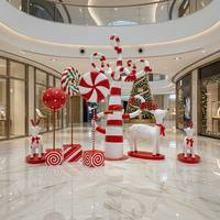 Ensemble de cannes à sucre de Noël en fibre de verre grand format pour la décoration d'ambiance festive des allées et rues de carnaval